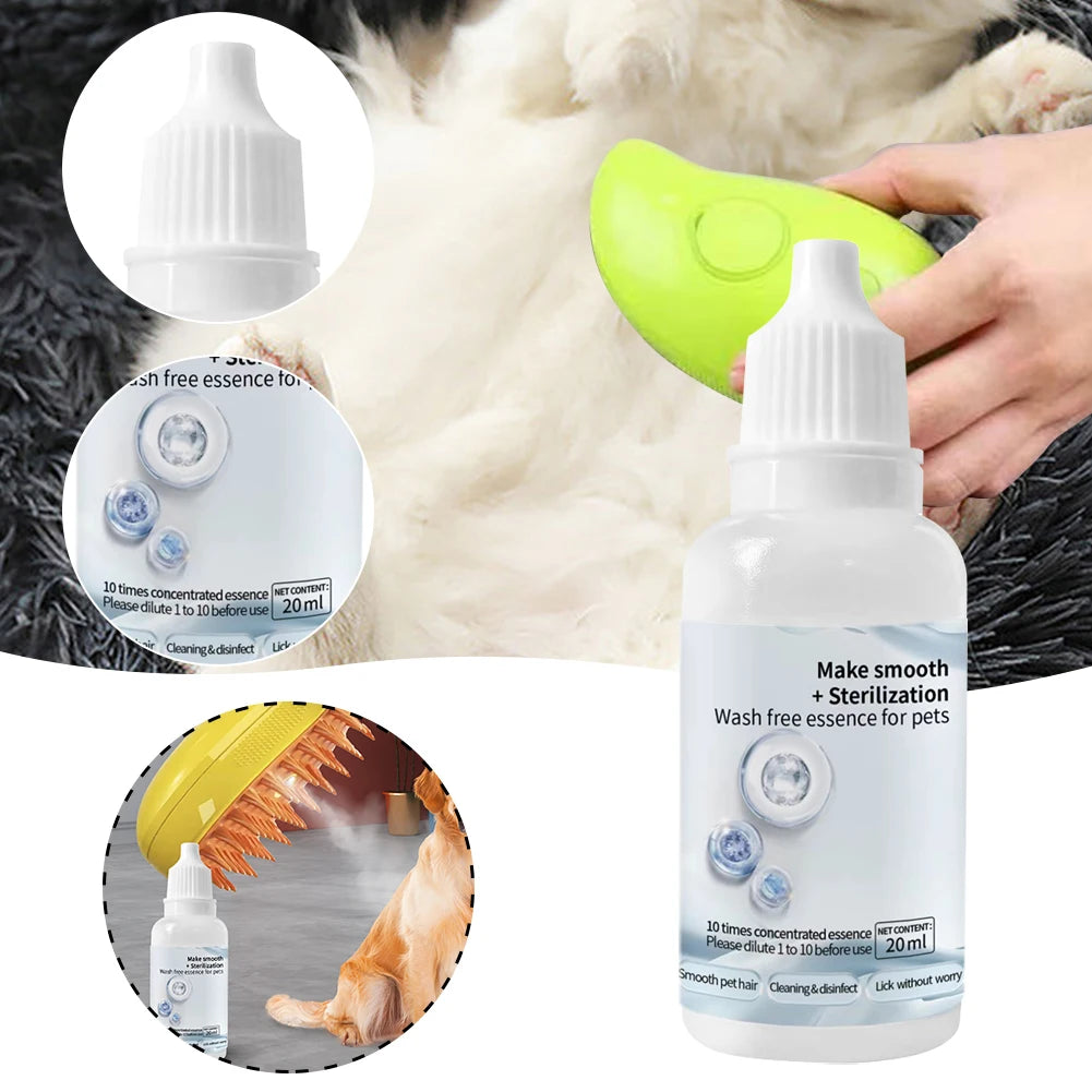 Pet Wash Free Essence for Cat Steamy Brush Hair Grooming Removing Dirts Mite Deodorizing Reduce Itching Moisturizing Dog Shampoo