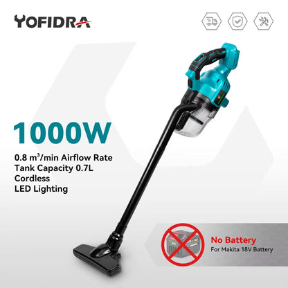 1000W Cordless Handheld Electric Vacuum Cleaner Powerful Rechargeable Household Indoor Cleaning Tools for Makita 18V Battery