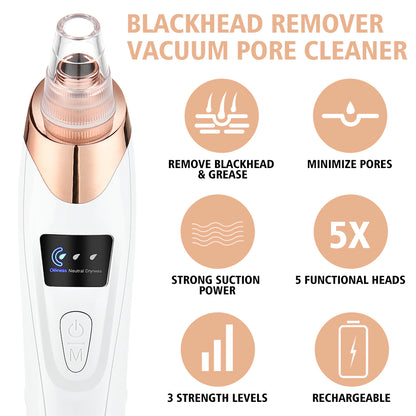 Electric Blackhead Remover Vacuum Acne Cleaner Black Spots Removal Facial Deep Cleansing Pore Cleaner Machine Skin Care Tools